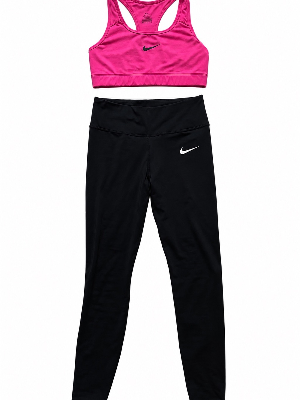 Nike women’s Black Leggings with Hot Pink Sports Bra